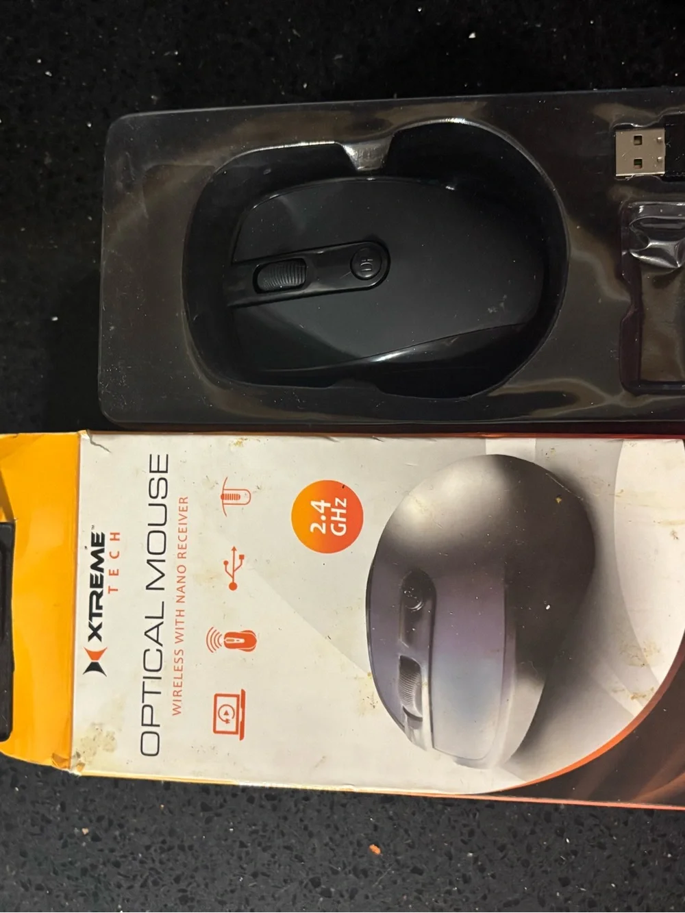 Black Wireless Optical Mouse - 2.4GHz